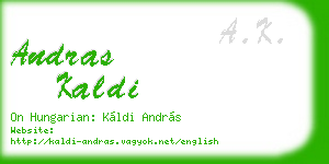 andras kaldi business card